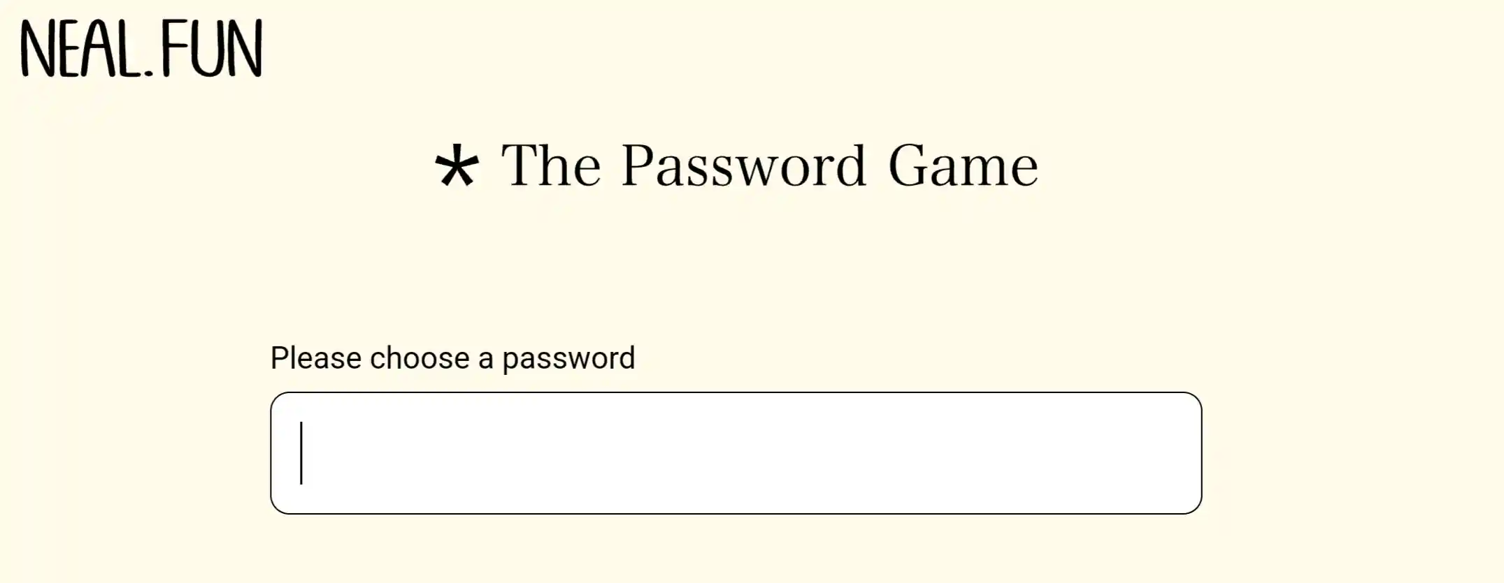 Neal's Password Game