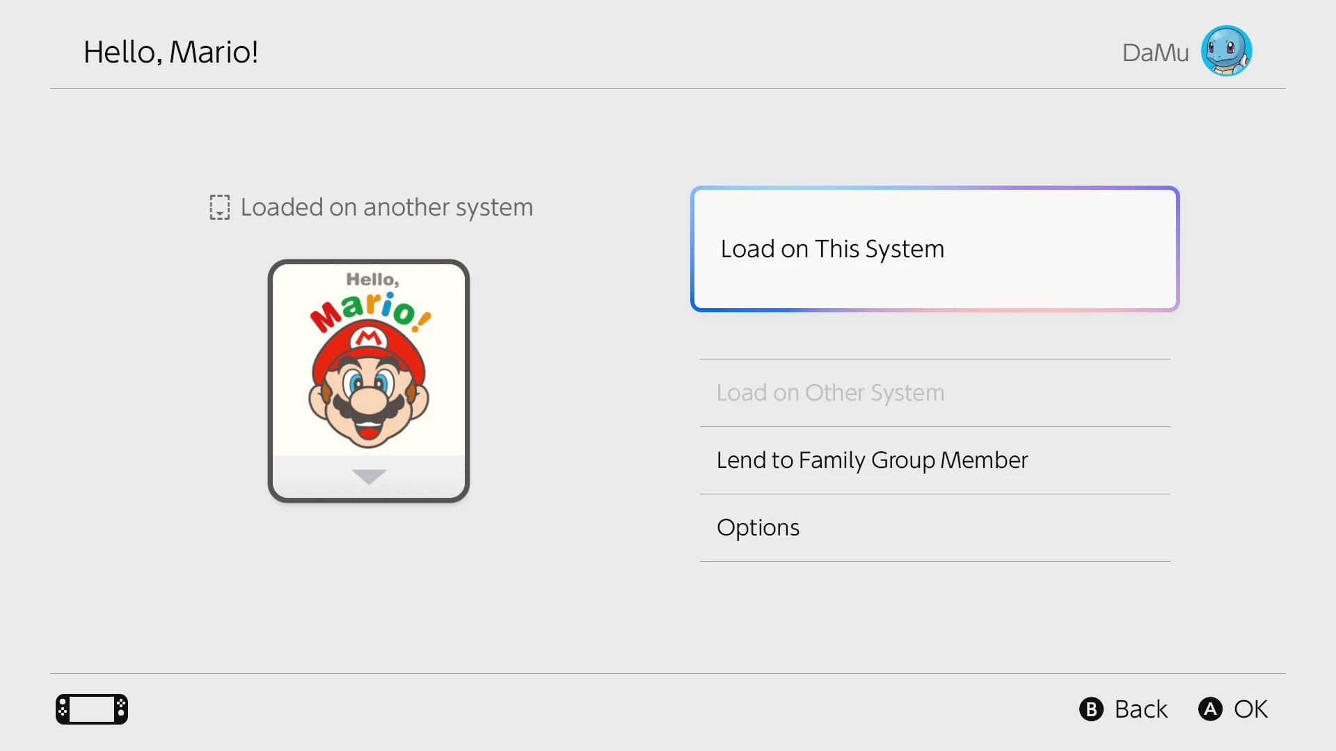Load game on this system
