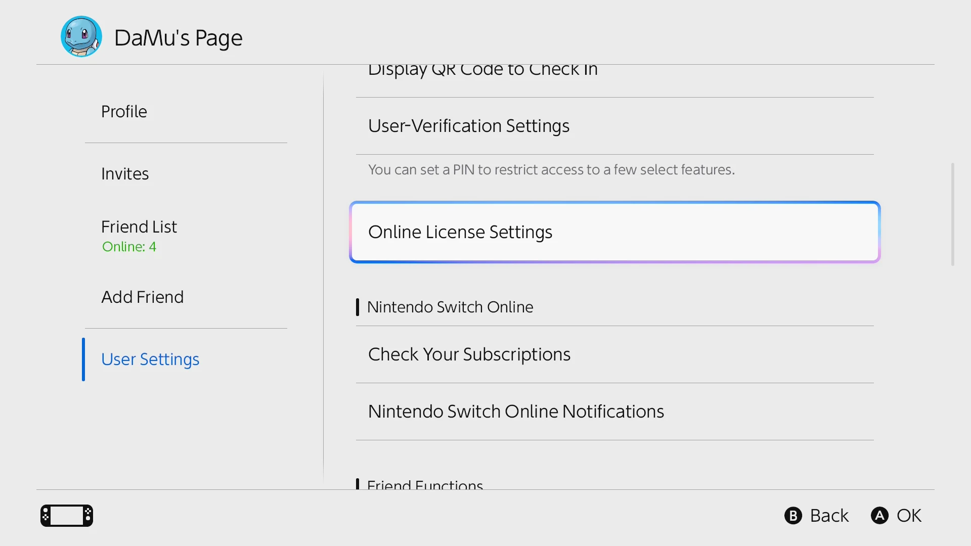Online License Settings